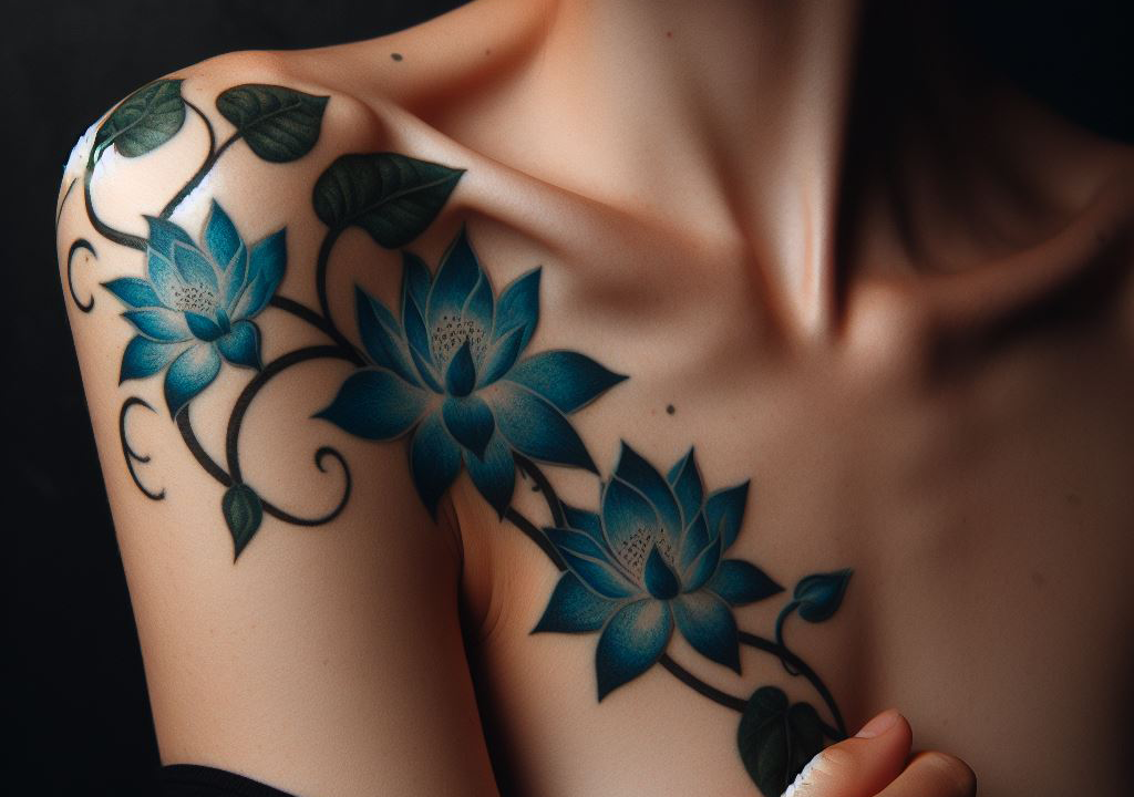 100 tatouages représentant un lotus bleu
